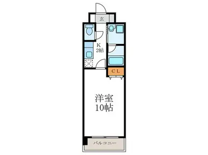 フェルミ堀川(1K/4階)の間取り写真