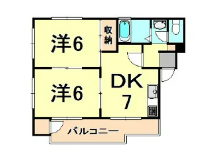 ライラックハウス(2DK/2階)の間取り写真