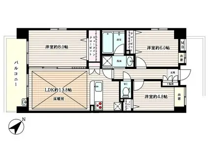 グッドヒル北浦和8(3LDK/1階)の間取り写真