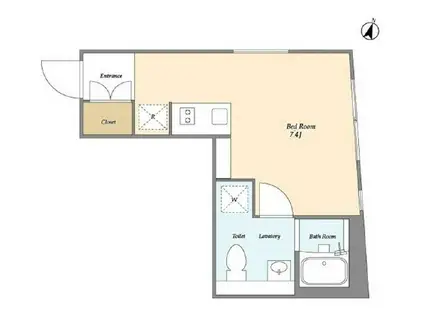 エクサム西小山(ワンルーム/4階)の間取り写真