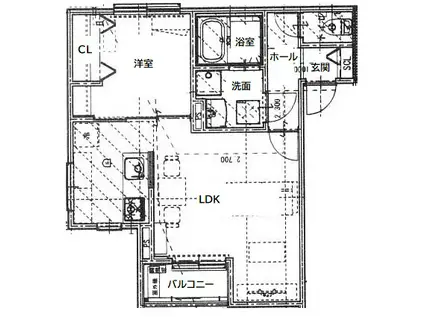 SUCCESS ONE(1LDK/1階)の間取り写真