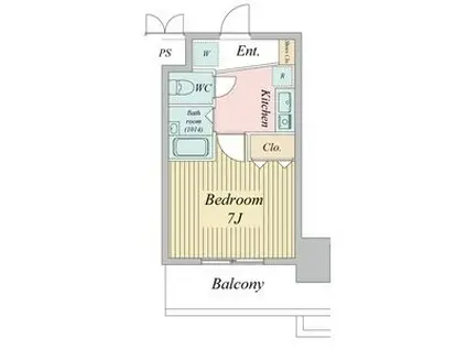 パークフラッツ金山(1K/14階)の間取り写真