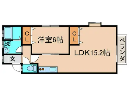 プレナス 05 B棟(1LDK/1階)の間取り写真