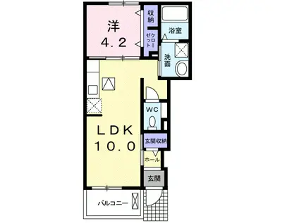 プロスペリータ(1LDK/1階)の間取り写真