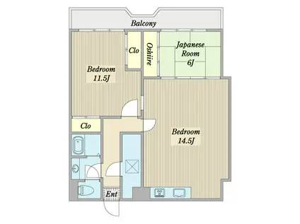 北野町アーバンライフ(2LDK/4階)の間取り写真