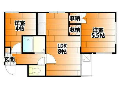 NSビラ高須(2LDK/3階)の間取り写真