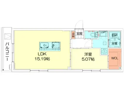TECHNO-TERRASSE 北綾瀬(1LDK/3階)の間取り写真