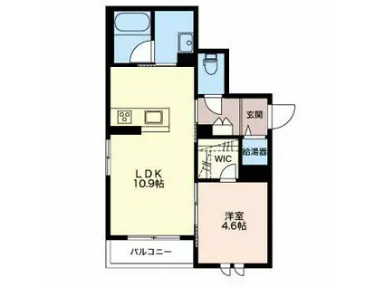 レフィアント高木(1LDK/2階)の間取り写真