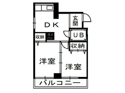 サンビラ大手前(2DK/8階)の間取り写真