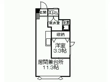 ヴィラナヴォーナ(1LDK/1階)の間取り写真