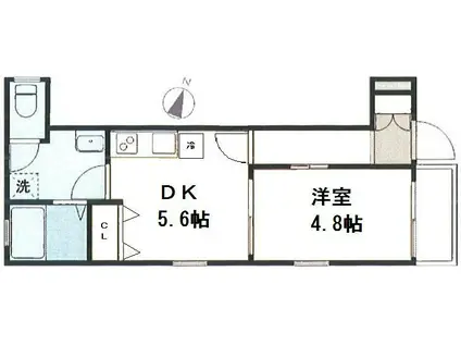 ヴィクトワール(1DK/1階)の間取り写真