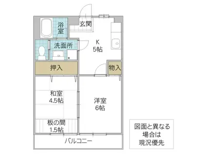 マイシャトウ見川B(2DK/2階)の間取り写真