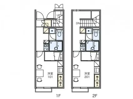 レオパレスプランドゥール(1K/2階)の間取り写真