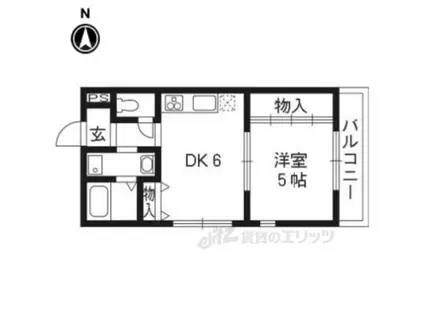 ラ・モーダ梅津(1DK/1階)の間取り写真