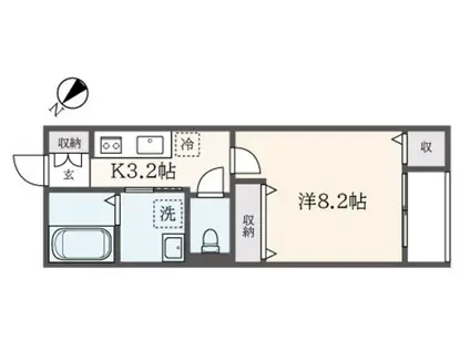 メゾンアゼリア(1K/1階)の間取り写真