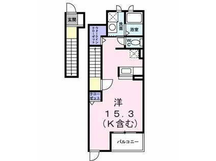 エトワールタマ(ワンルーム/2階)の間取り写真