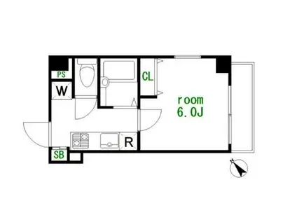 ヴェルト池袋ウエストフォート(1K/6階)の間取り写真