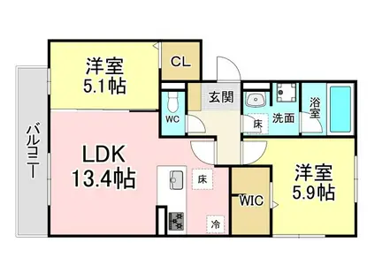 D-ROOM前田(2LDK/1階)の間取り写真
