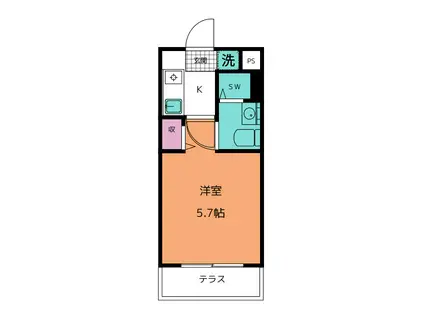 LA-BELLEVIE III(1K/1階)の間取り写真