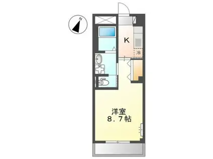 リバレイン東原(1K/2階)の間取り写真