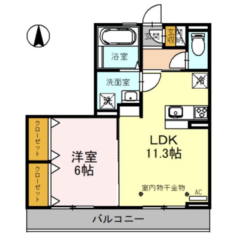 D-ROOM蓮町(1LDK/1階)の間取り写真