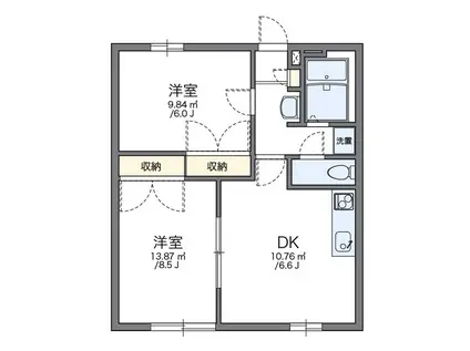 鹿子木AREAI(2DK/1階)の間取り写真