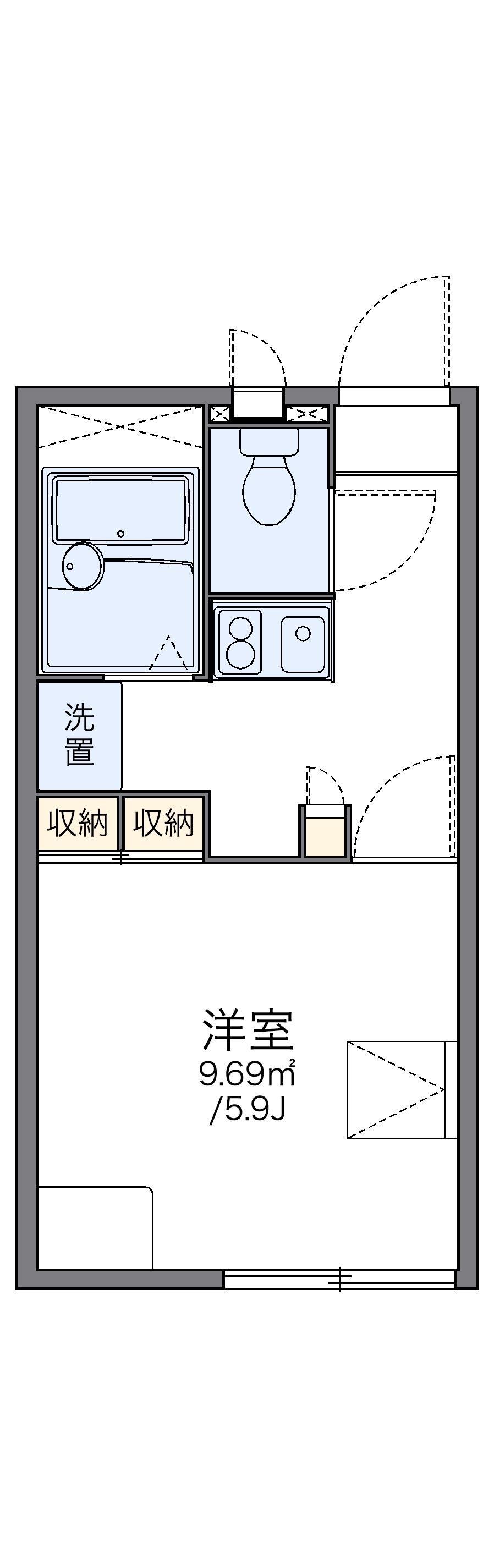 レオパレスモンテ シャンス(1K/1階)の間取り写真