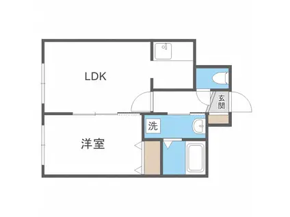 ティアラW15(1LDK/3階)の間取り写真