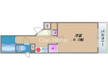 エトワールヴィルー深江橋駅前(1K/3階)の間取り写真