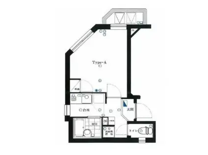 クルークアインス東陽町(1K/4階)の間取り写真