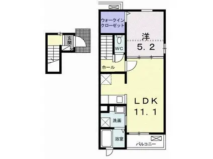 ジュネス高須(1LDK/2階)の間取り写真