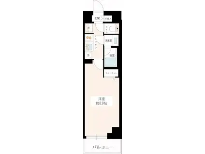 MAXIV平和台(1K/4階)の間取り写真