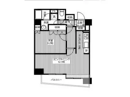 エスティメゾン赤羽(1LDK/13階)の間取り写真