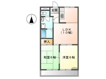 フローレンスシバ(2LDK/3階)の間取り写真