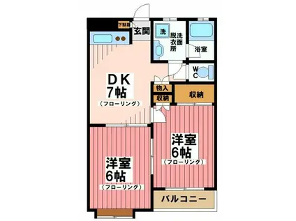 エクセル宮ノ上(2DK/2階)の間取り写真
