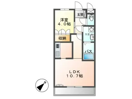 BALLONDOR(1LDK/2階)の間取り写真