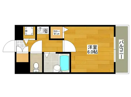 ストリーム江坂(1K/8階)の間取り写真