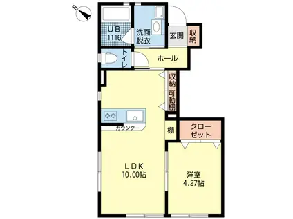 下所島FLAT(1LDK/1階)の間取り写真