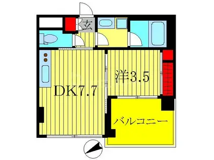 レジデンシャルスター柏(1DK/6階)の間取り写真