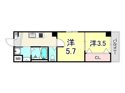 エヌエムサンカンテ(2K/1階)の間取り写真