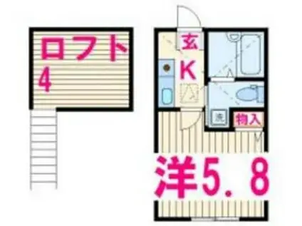 PRUNUS南太田プラナスミナミオオタ(1K/1階)の間取り写真