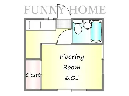 ハウスタゴト(1K/1階)の間取り写真