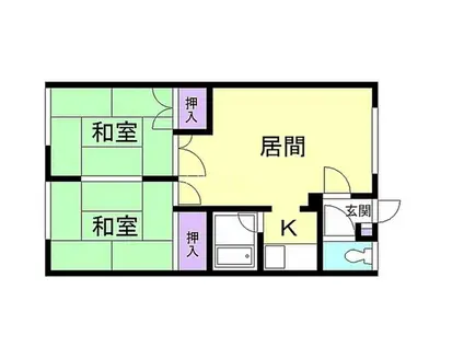 9丁目ハイツ(2LDK/1階)の間取り写真
