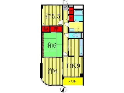 ガーデンビスカヤ(3DK/2階)の間取り写真