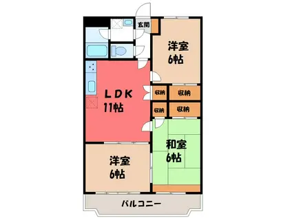 パレススリーゼ(3LDK/1階)の間取り写真