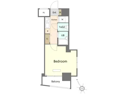 スカイコート後楽園ウエスト(1K/7階)の間取り写真