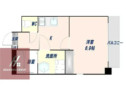 PERFECT LIFE本田(1K/6階)の間取り写真