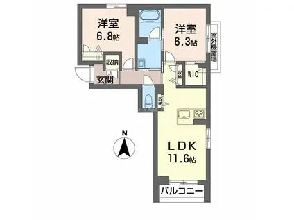 シャーメゾン春ノ宮(2LDK/3階)の間取り写真