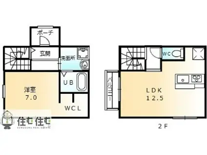 アンティーブ(1LDK/1階)の間取り写真