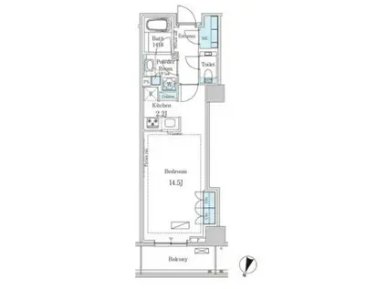 パークアクシスプレミア南青山(ワンルーム/3階)の間取り写真